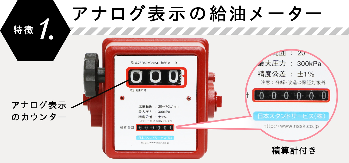 給油用流量計 アナログオイルメーター 807clmk 3桁表示で最大999lまで計量可能 積算計付 給油機器通販 給油機器 Com